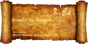 Komádi Csaba névjegykártya