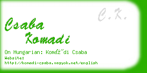 csaba komadi business card